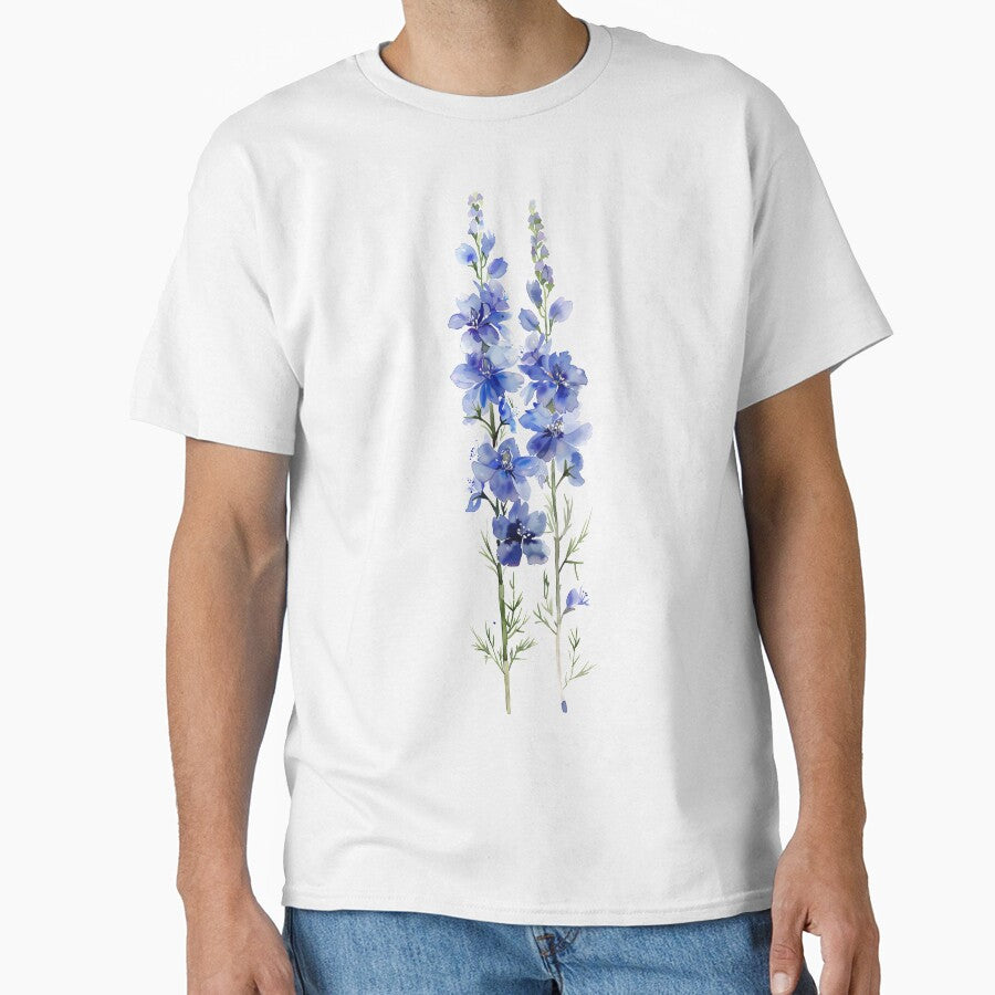 Watercolor Delphinium Flower by junkydotcom