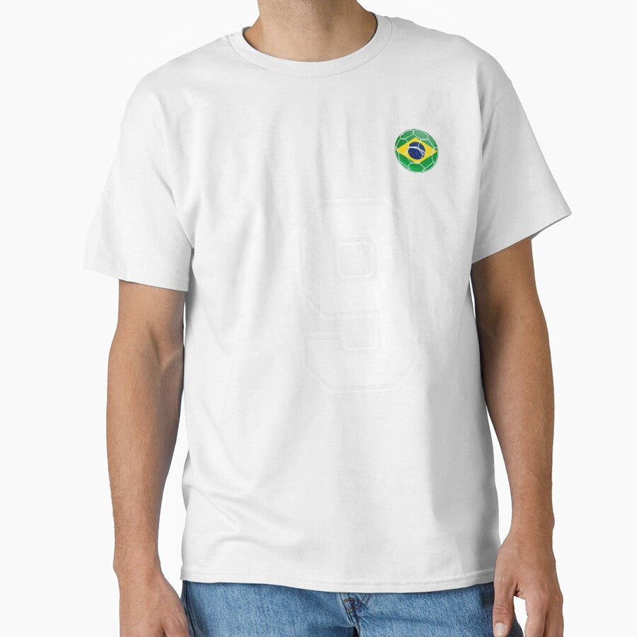 Number 9 Brazil Futbol Football Brazilian soccer Flag Jersey by RoyesButler