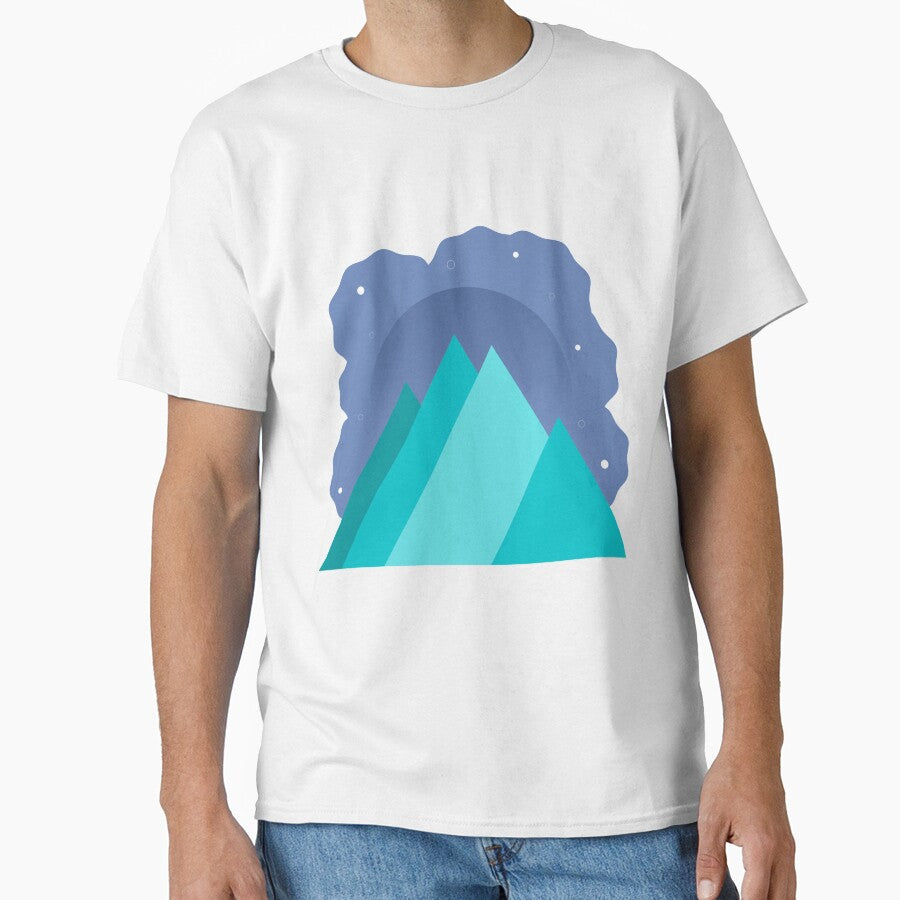 TEAL MOUNTAINS PURPLE NIGHT SKY MINIMALIST ILLUSTRATION Purple BG by MiraiDesigns by miraidesigns