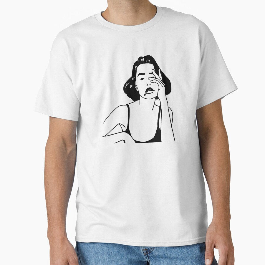 Minimalist Hipster Chick with Cigarette by AbiTheDesigner