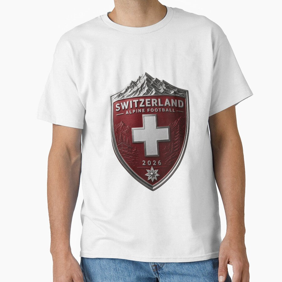 Switzerland Football Crest, Alpine Soccer Emblem by Jandedan