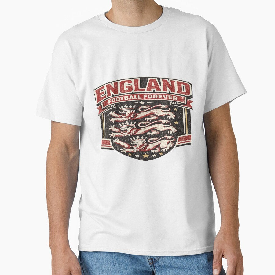 England Football Forever Vintage Three Lions T-Shirt by ArthUpscale
