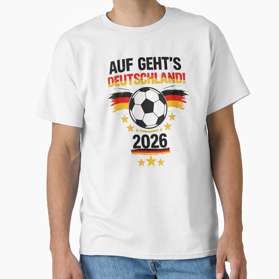 Auf Gehts Deutschland Germany Soccer Football Supporter Team Pride 2026 T-Shirt by Serene woods