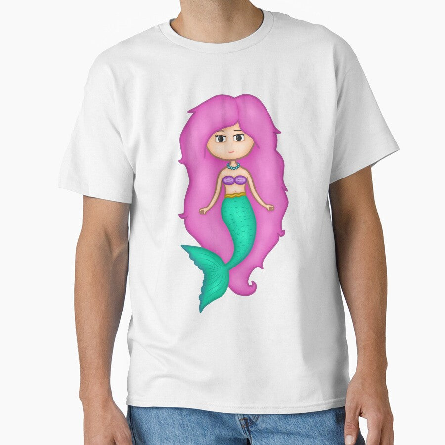 Adorable Mermaid With A Precious Face Drawn in The Kawaii Style - Perfect For Decorating Baby's Nursery by CreativeCranium