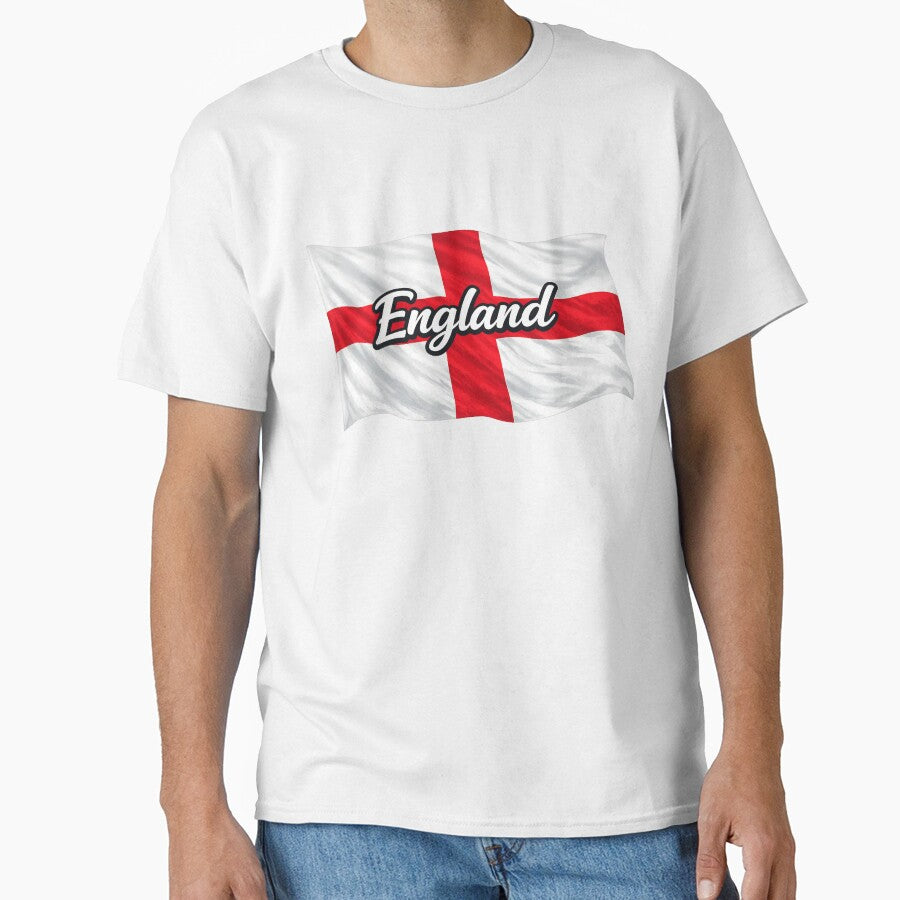 England Waving Flag Design – St George’s Cross Patriotic England Pride Graphic by GarnerSupplyCo