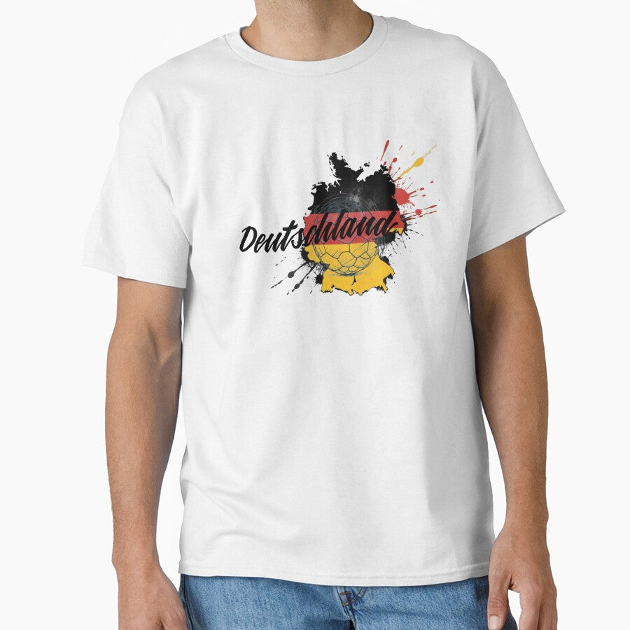 Germany silhouette black red gold with Germany lettering by Ecmoprints