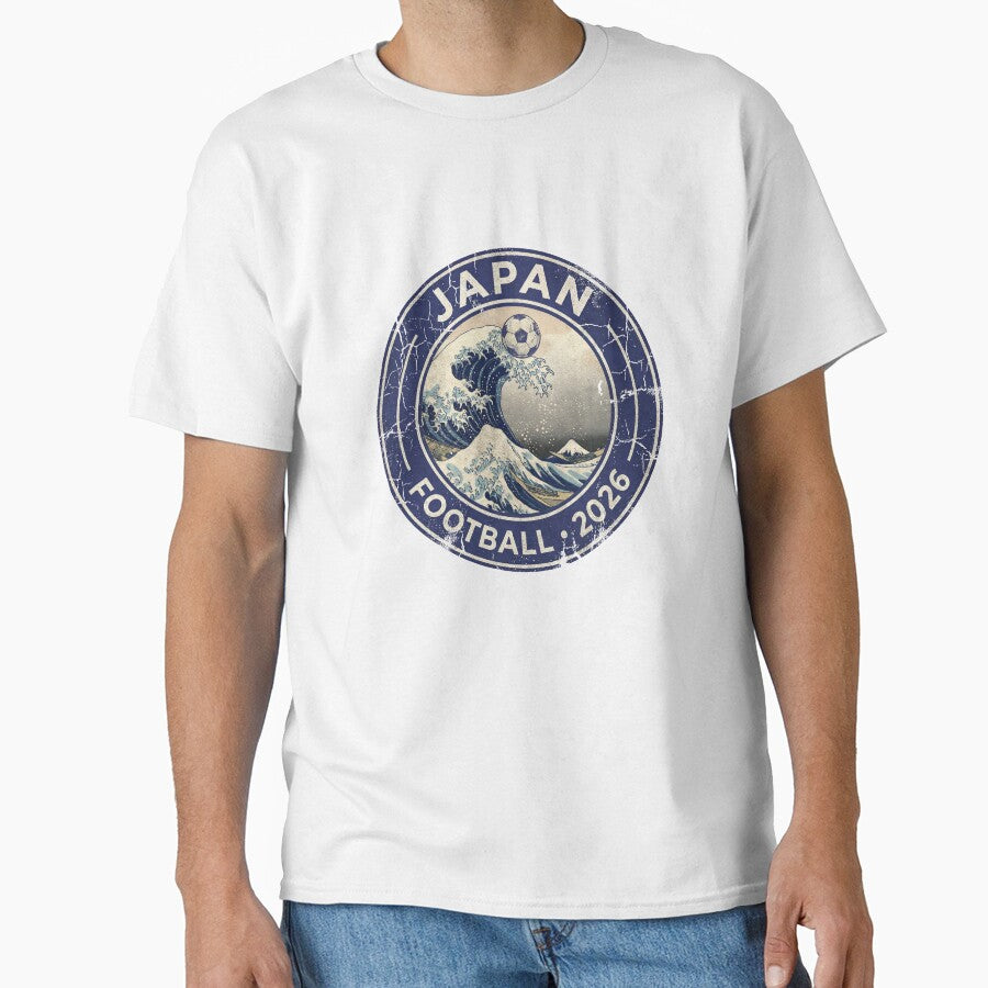 Japan 2026 Football - The Great Wave Vintage Soccer Badge by Imaginationbeyond