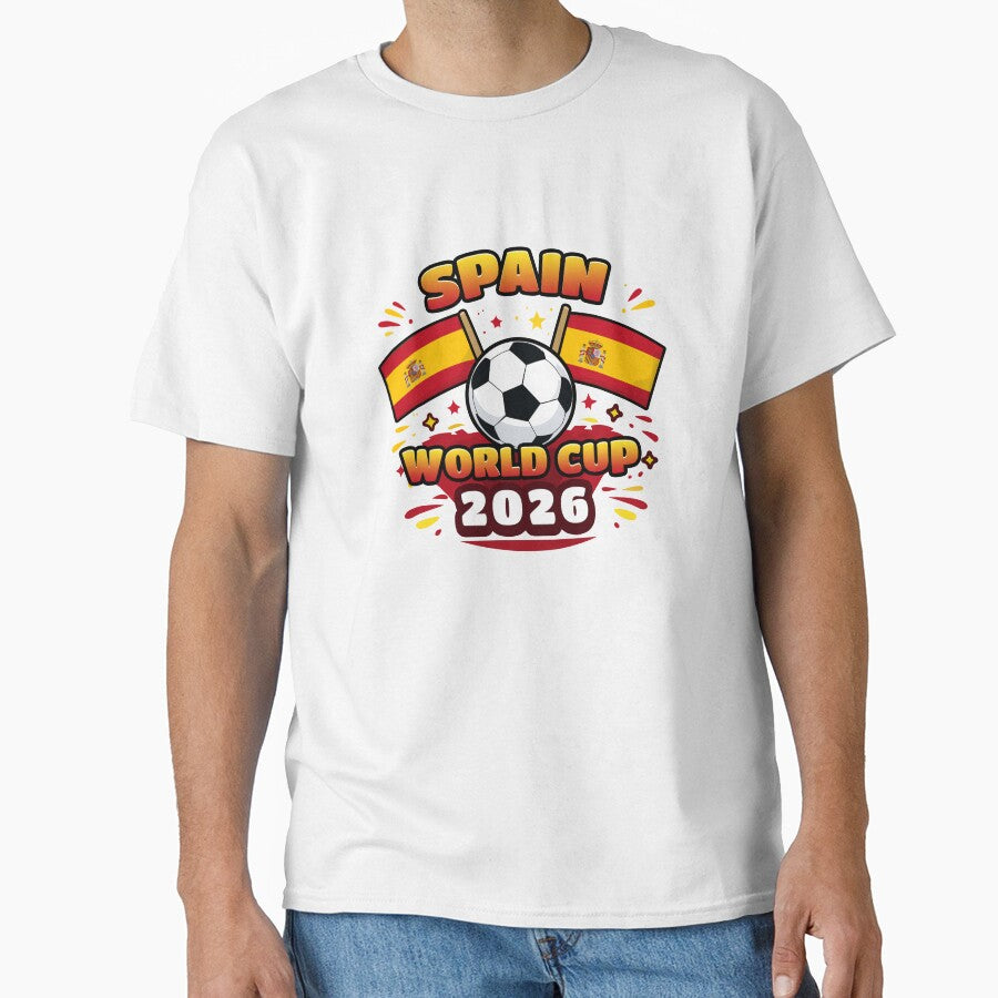 Spain World Cup 2026 Shield  Minimal Football T-Shirt Design by Ramkumar2025