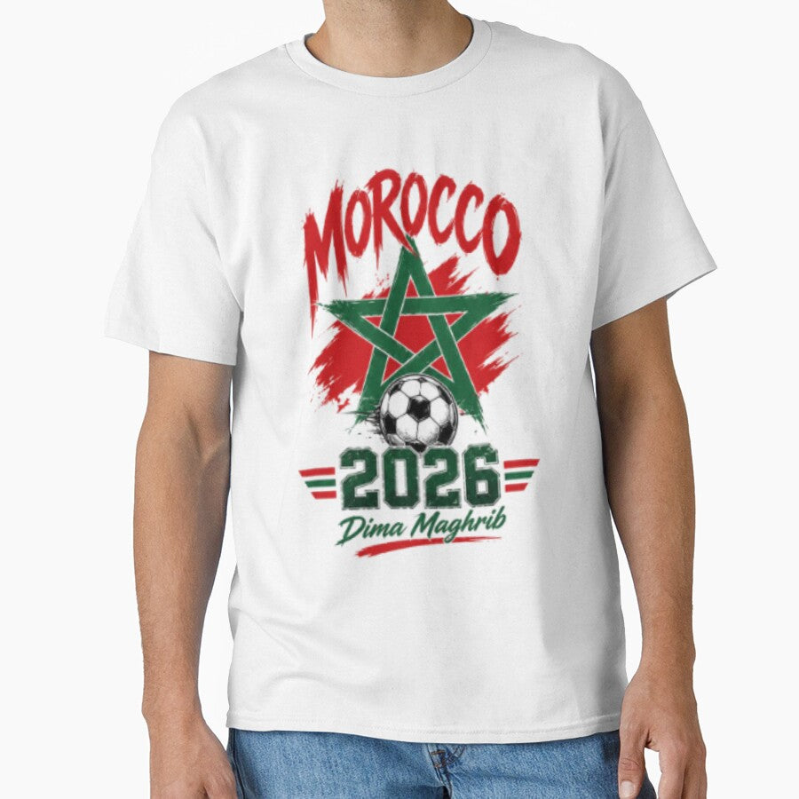 Morocco 2026 Dima Maghrib Vintage Football Fan T-Shirt | Moroccan Pride USA Canada Mexico by happyshirt27