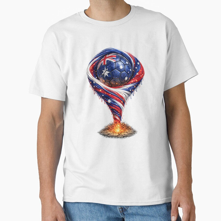 Australia Soccer Tornado: Blue White Red Vortex Art by FunToTheFullest
