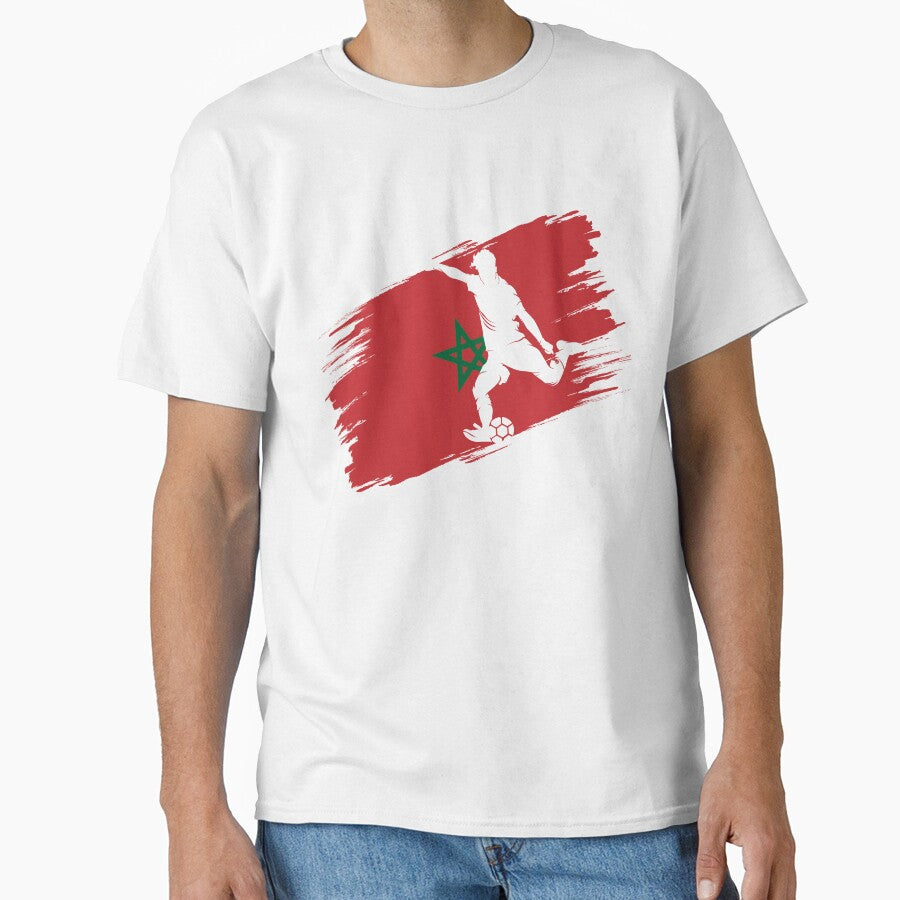 Morocco Flag Football Soccer Fan Jersey by xtocky