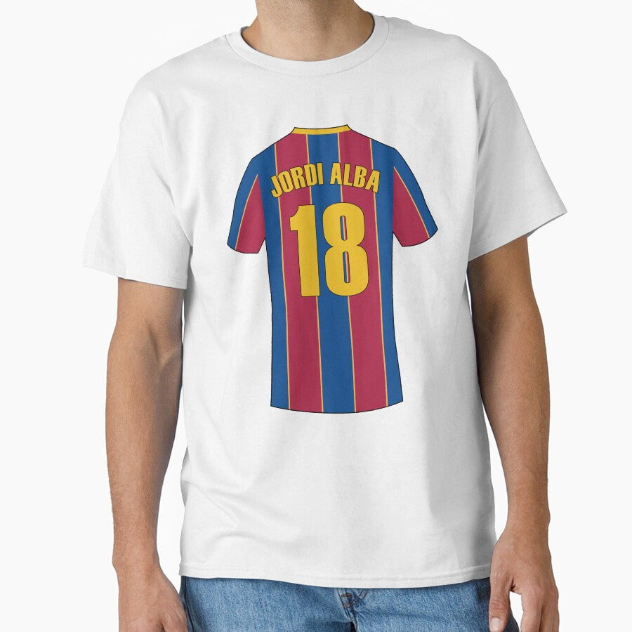 Barcelona football jersey number 18 by Justtrendytees