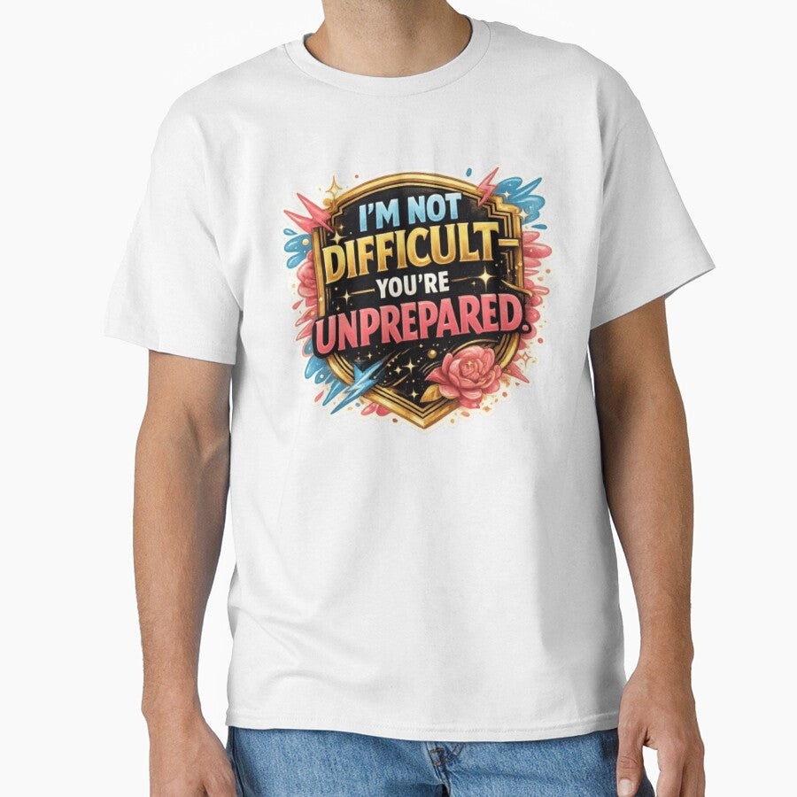I'm Not Difficult You're Unprepared – Funny Sarcastic Quote Design, Bold Attitude Design by ELVIN DESIGNS