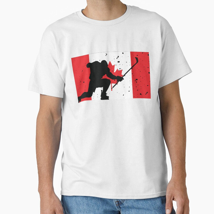 Hockey Canada Silhouette Celebration Distressed by CanvasTee