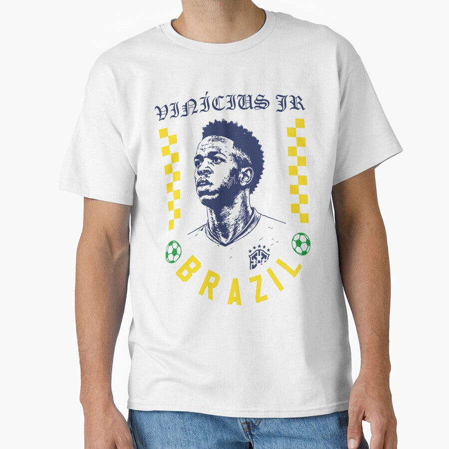 Vinícius Jr Brazil Soccer Legend Retro Football Fan Design by Tattee