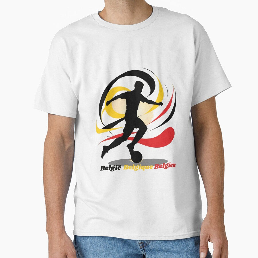 Dynamic Belgium Soccer Player Silhouette National Art by PMTaurus