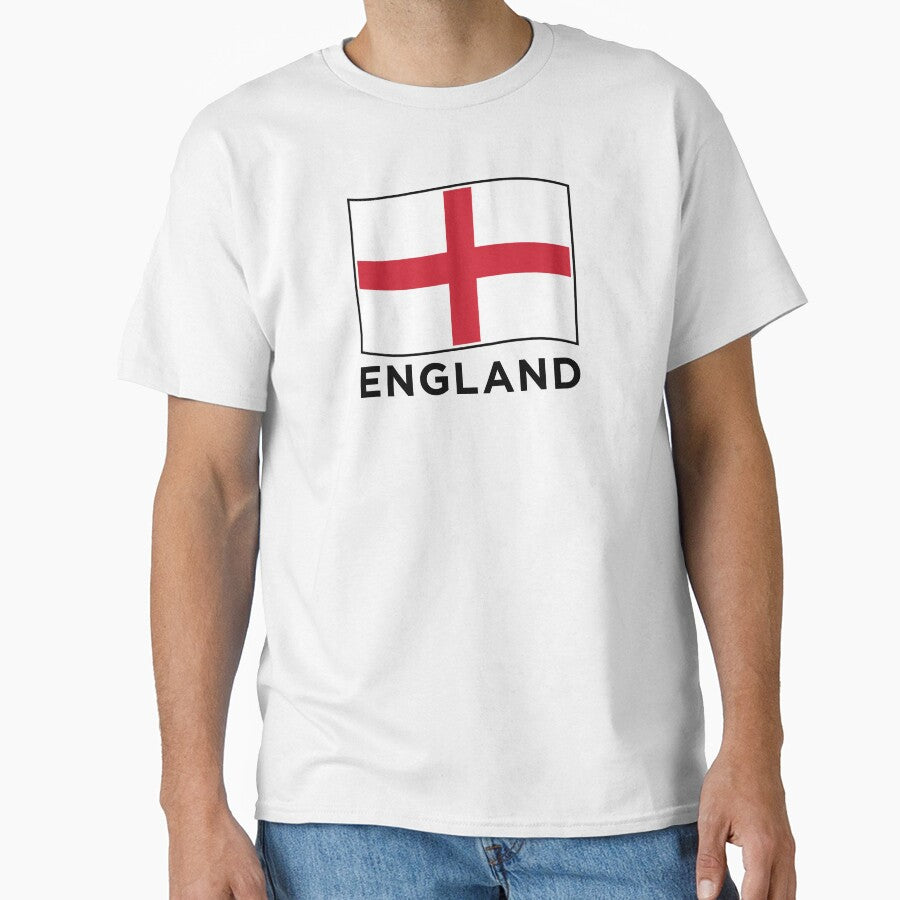 England Wave Flag (Text Under on White) by STUDIO-72