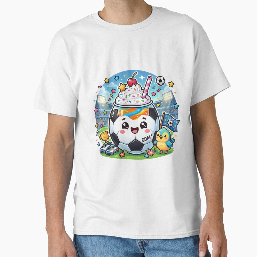Cute Soccer Ball Milkshake Mascot - Kawaii Football Goal Celebration by M.Store