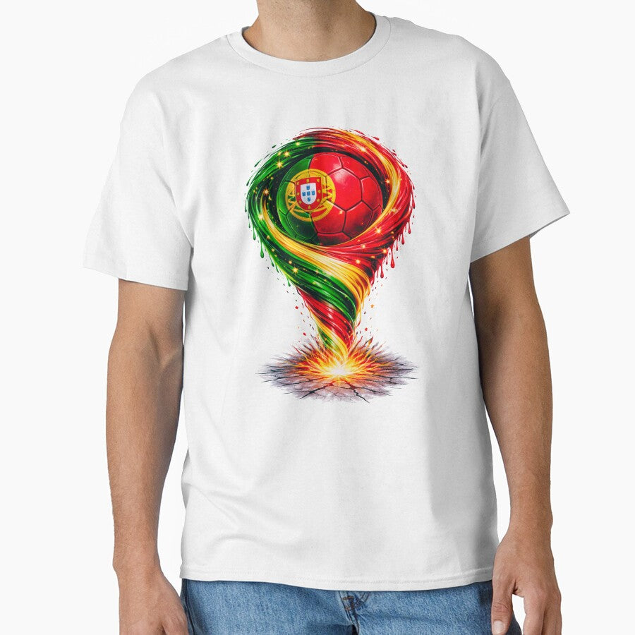 Portugal Football Tornado: Green and Red Vortex Art by FunToTheFullest