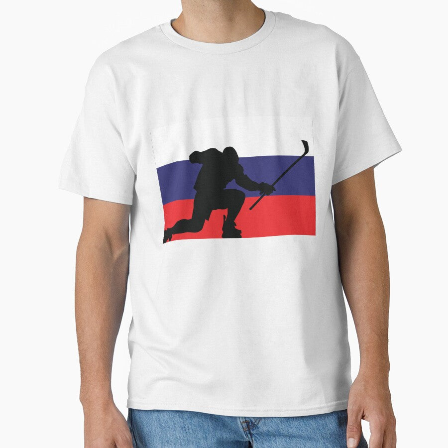 Russian Ice Hockey Silhouette Celebration by CanvasTee