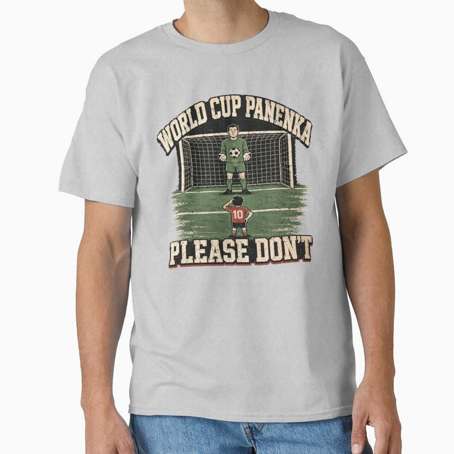 World Cup Panenka Please Don’t Retro Soccer Penalty Tee by POD DYNASTY | Original Print On Demand T-Shirt Graphics