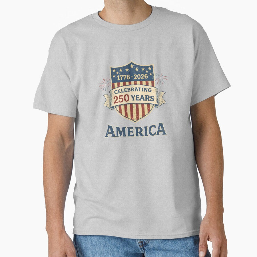 Vintage America 250 T-Shirt – 1776–2026 Patriotic Throwback USA Independence Design by HooptownRV