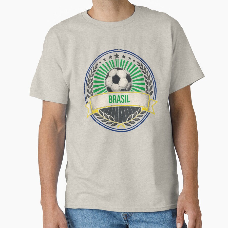 Brasil Vintage Soccer Crest — Retro Brazil Football Badge Fan Emblem by icemanphotos