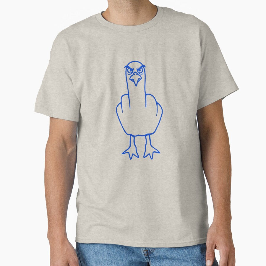 Seagull middle finger insult stinky finger cheeky by shirt-o-mat