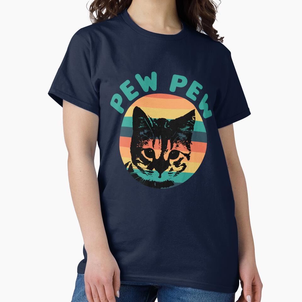 Vintage Retro Black Cat l funny cat pew pew l Funny Kitty Pet Lovers by kpluslk