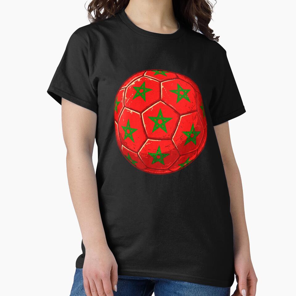 Morocco Football Flag Ball Vintage Soccer Design by YounexxART