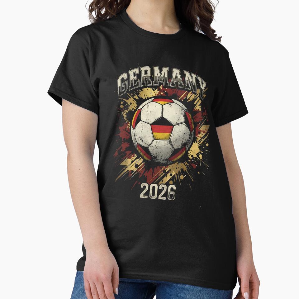 Germany 2026 Football Art | Vintage German Soccer Ball Splash Design by Imaginationbeyond