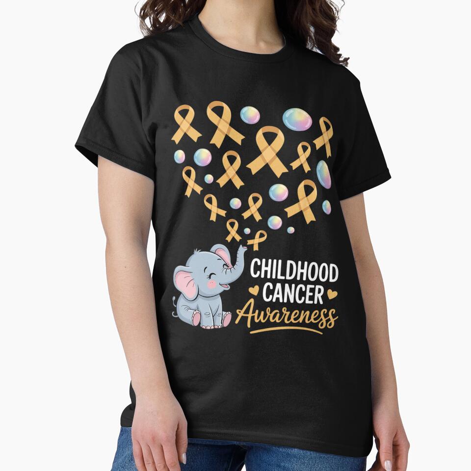 Cute Elephant Gold Balloons Childhood Cancer Awareness Month by KingsLife1994