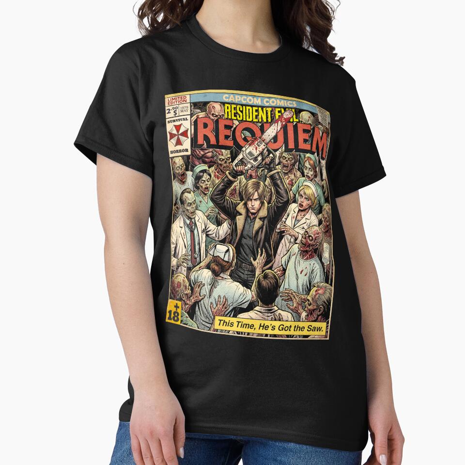 Resident Evil 9 Requiem Leon Vintage Comic Cover Art by Back2Collage