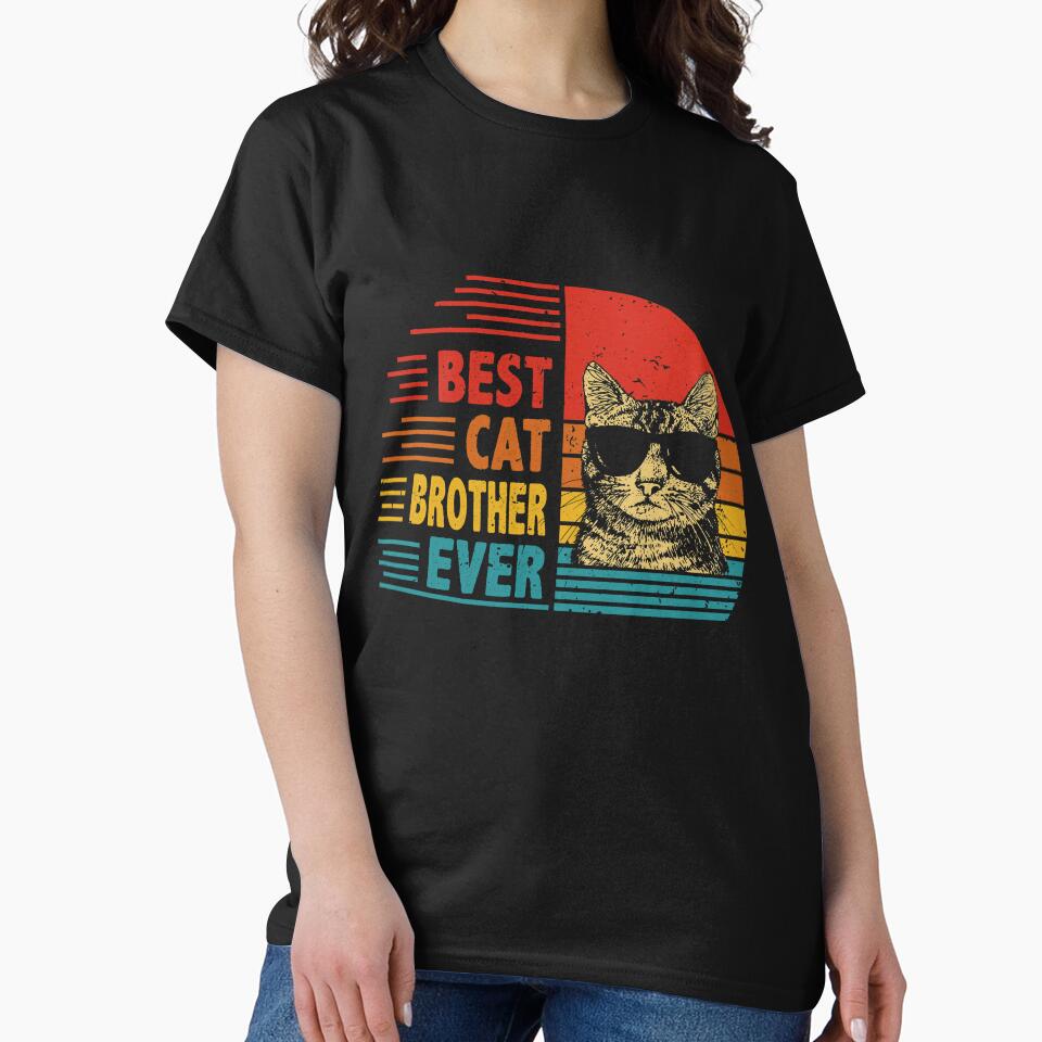 Vintage Retro Best Cat Brother Ever Funny Cat Lover Father's Day Gift by EdwinaEmmanoiCo