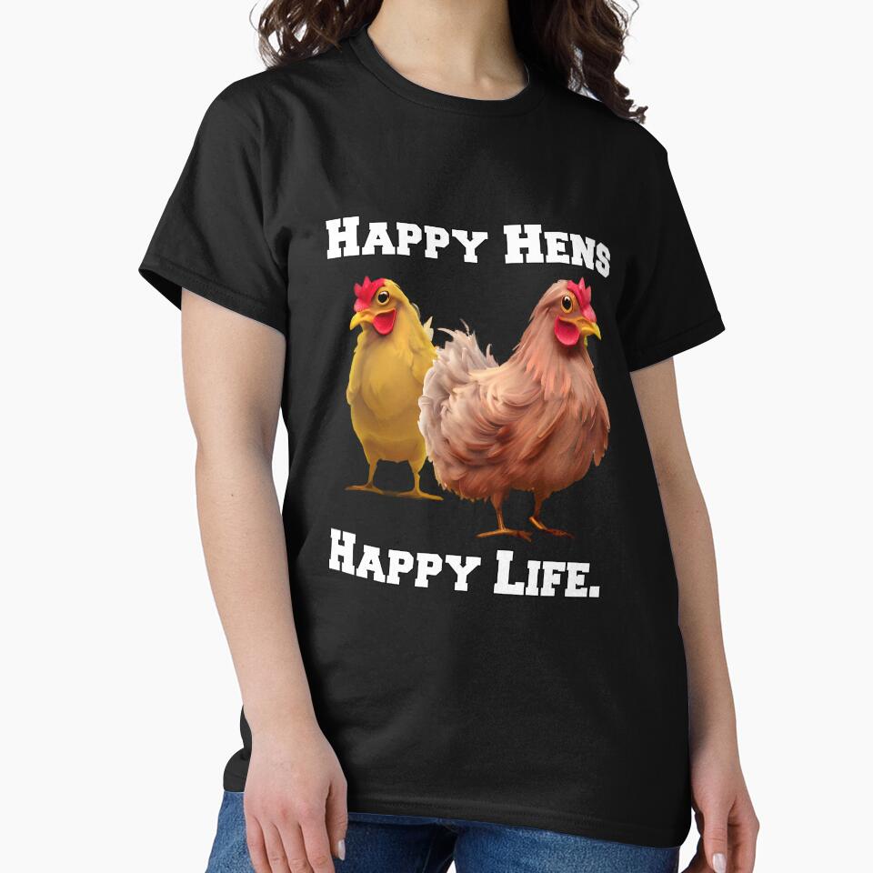 Funny Chicken Farmer Humor Happy Hens, Happy Life by fantasticdesign