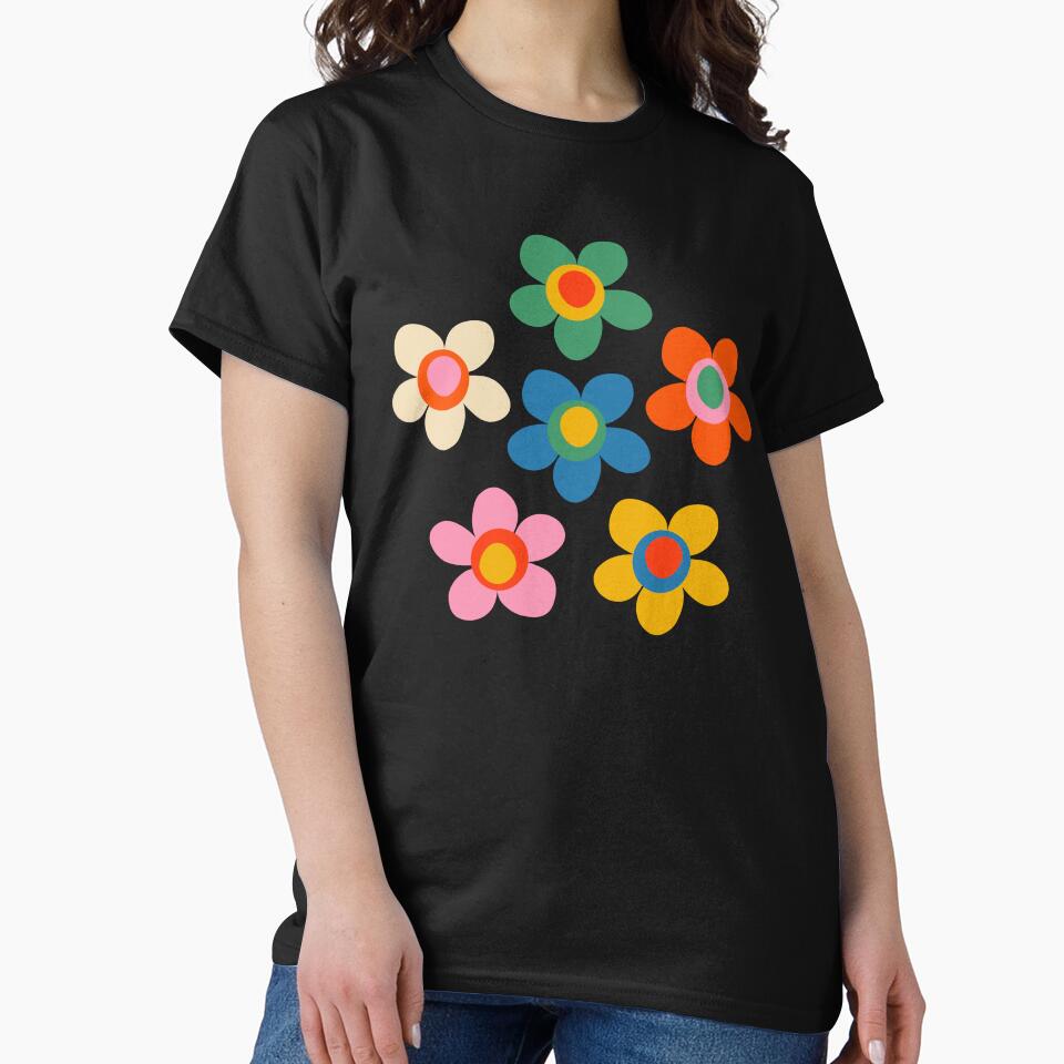 Cheerful Maisie Flowers Colorful Floral Pattern on Pink by kierkegaard