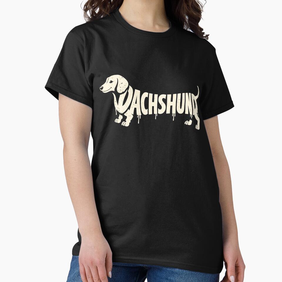 Dachshund Typography Dog Silhouette Funny Wiener Dog Design by BetcherStudio