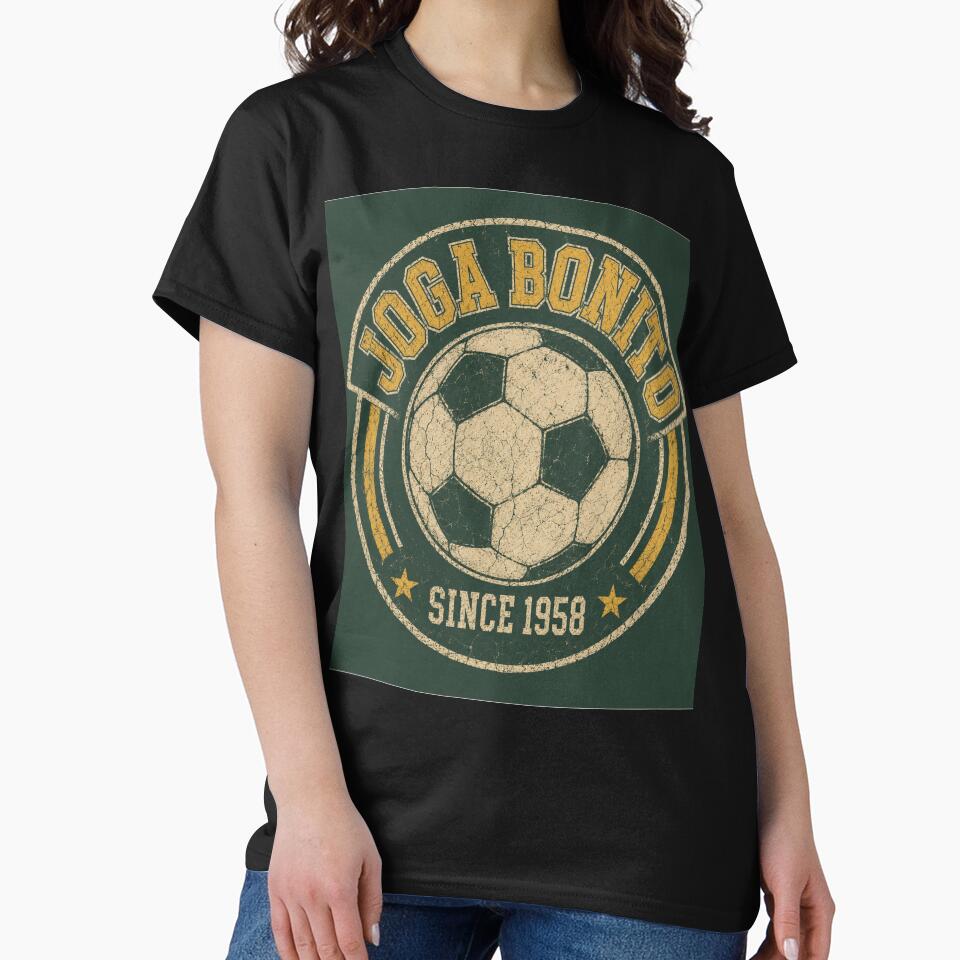 JOGA BONITO Since 1958 Vintage Brazil Football Retro Badge | Brazilian Soccer Fan Design.png by rebuZZ-Apparels-The Minimalistic Buzz