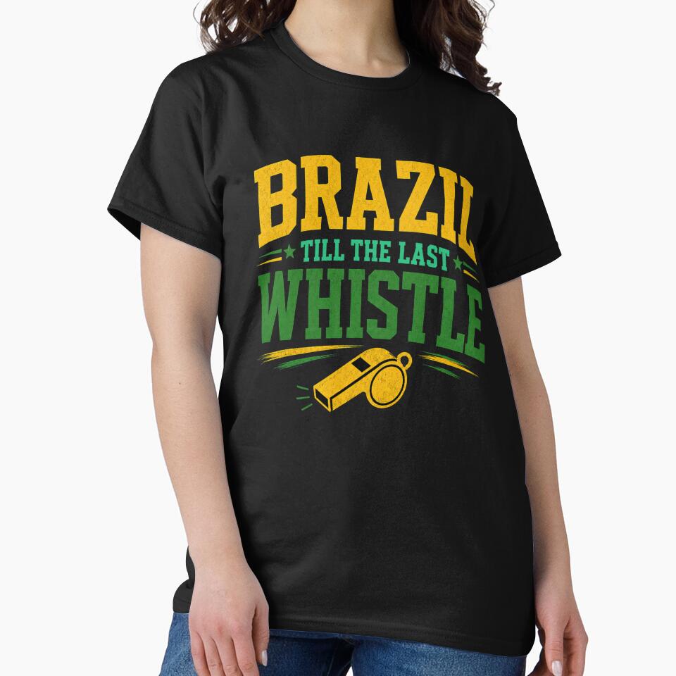 Brazil Till The Last Whistle Football Fan Vintage Graphic by PunchDrop