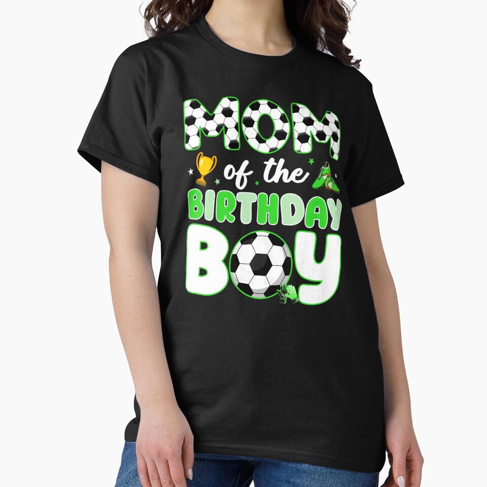 Mom Of The Birthday Boy Soccer Mother Football Celebration by AmaXONIC