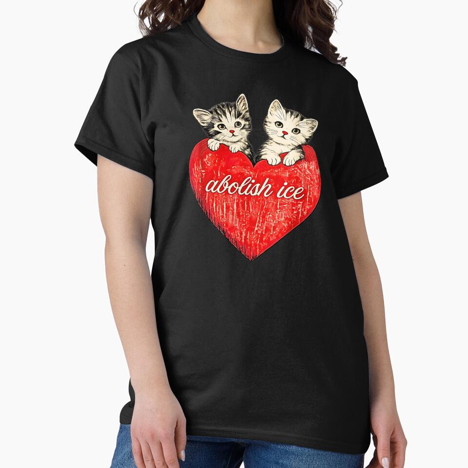 Abolish ICE Vintage Kitten Heart by NinigFox