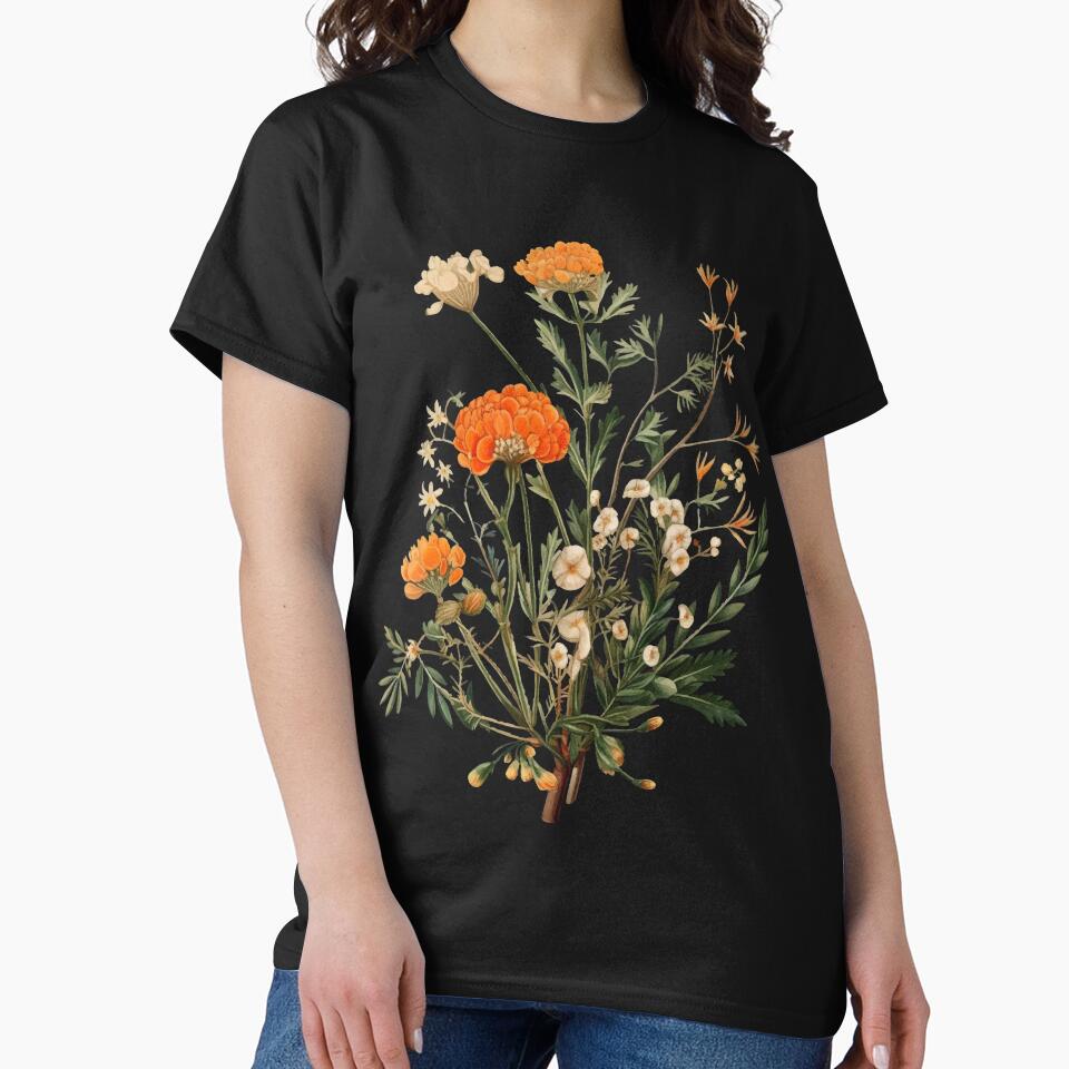 Vintage orange wildflowers by Enyr