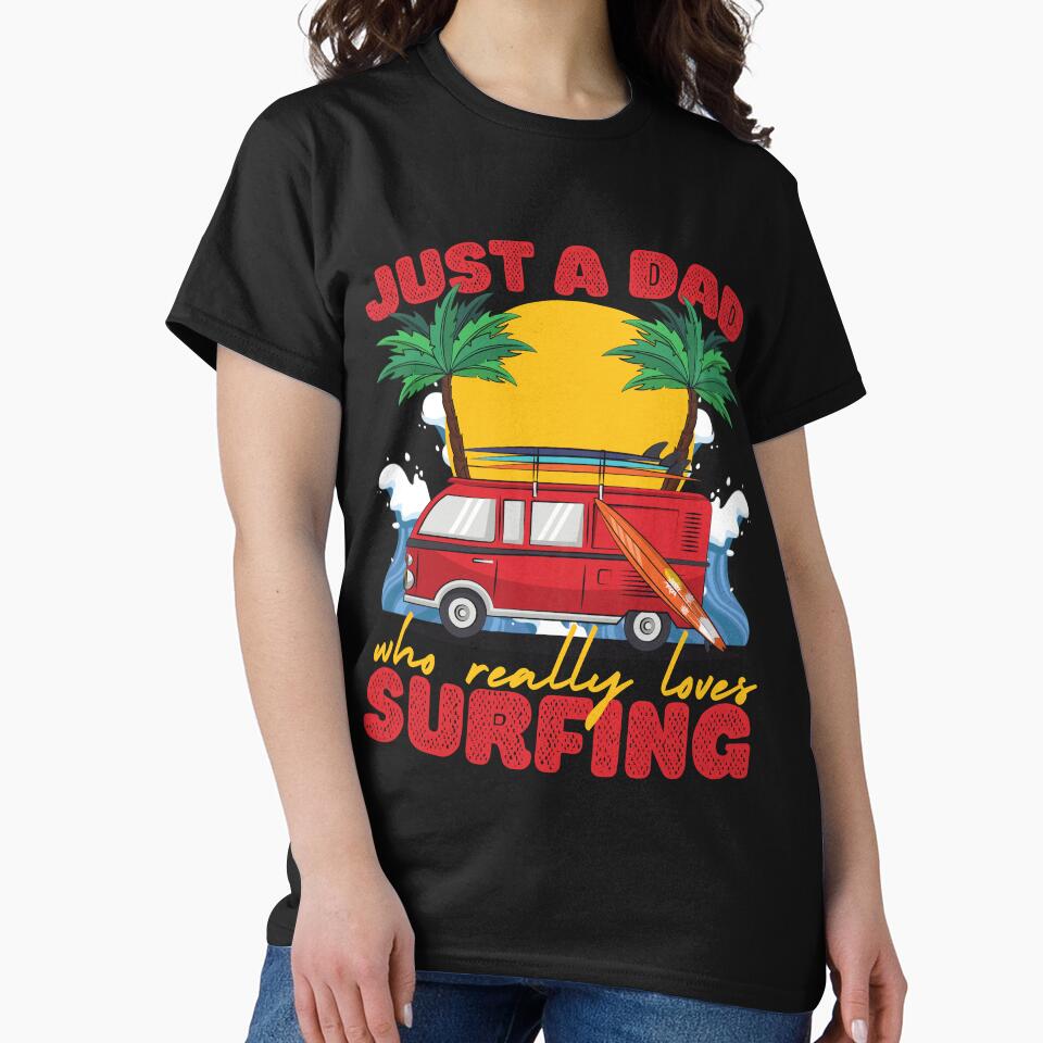 Just a Dad Who Loves Surfing Red by to-esu