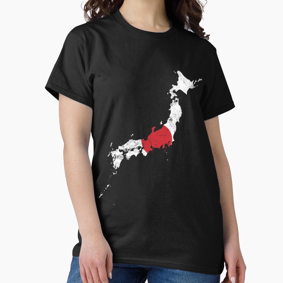 Japan Flag Map tshirt distressed vintage by farhanhafeez