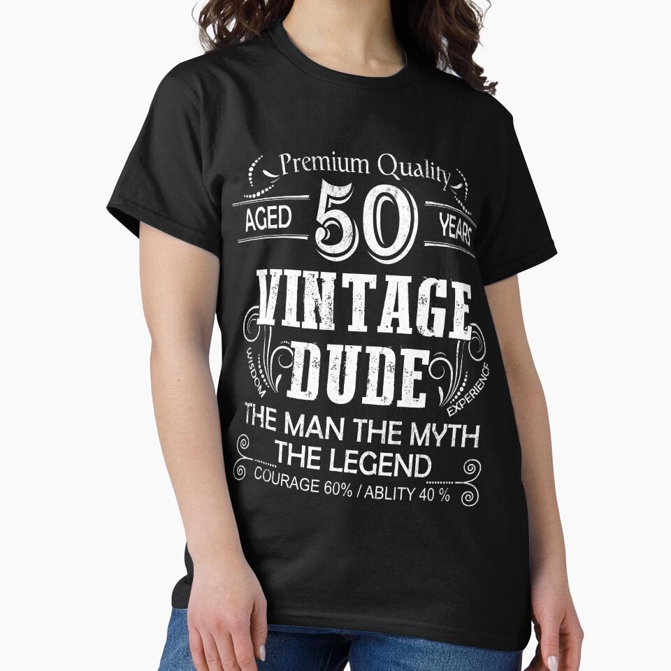 50th Birthday Gift for Vintage Lover Birthday gift Idea Vintage Dude Aged 50 years old by FernaRoje