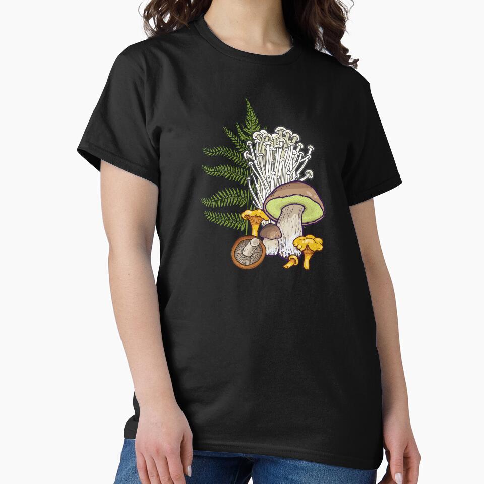 Mushroom Forest | Dark Woodland Cottagecore Pattern Art by smalldrawing