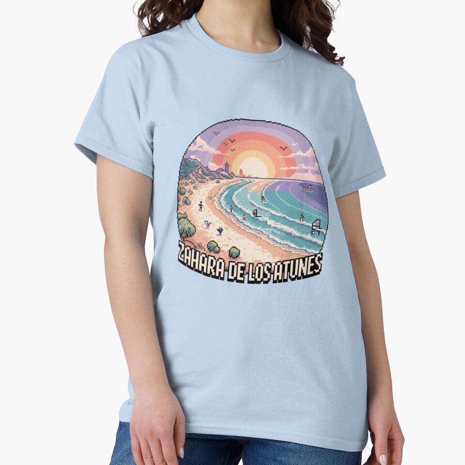 Zahara de los Atunes Spain Pixel Art - Retro Atlantic Beach Scene by CircinusStore