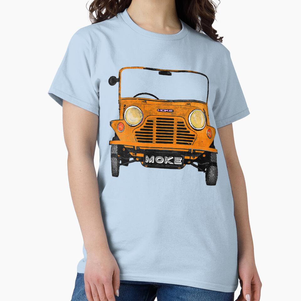 Classic vintage Mini Moke pop art orange by Kludoman