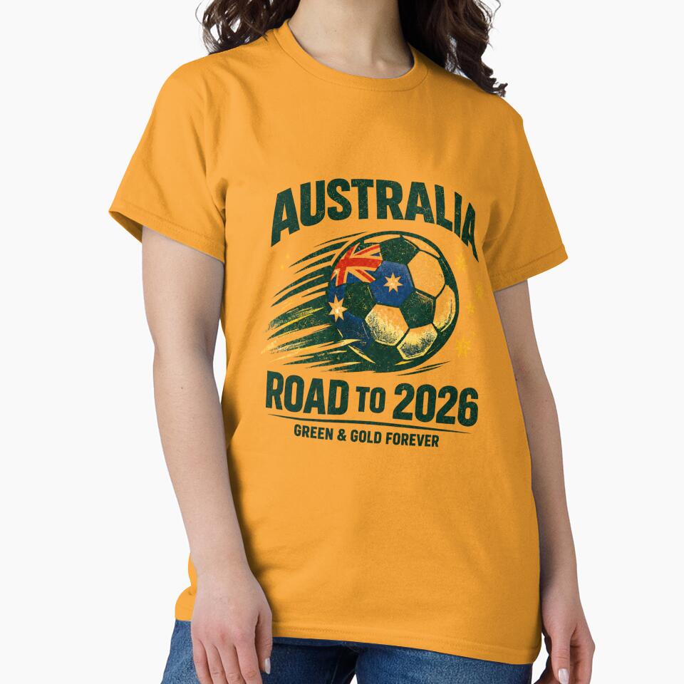 Australia 2026 Soccer Vintage, Road to 2026, Green & Gold forever by Cadsdiva