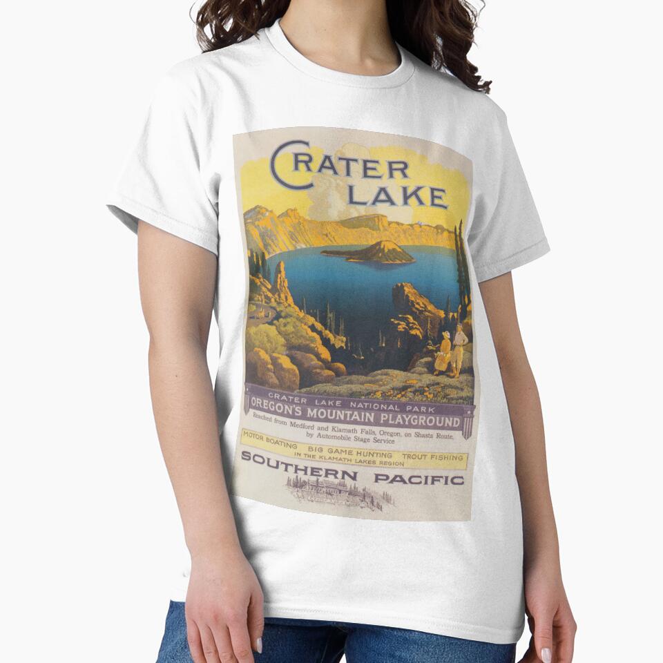 Crater Lake Oregon Vintage Travel Poster by vintagevivian